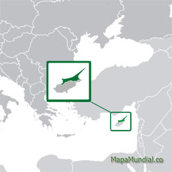 Mapa de República Turca del Norte de Chipre