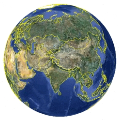 Mapa de Turkmenistán vista satelital