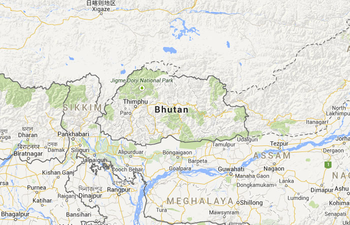 Mapa de Bután