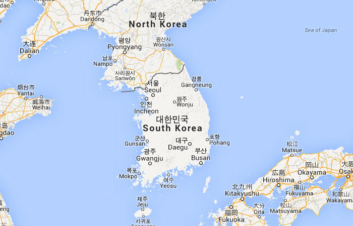 Mapa de Corea del Sur