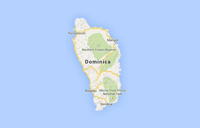 Mapa de Dominica