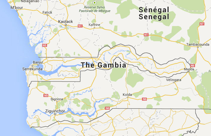 Mapa de Gambia