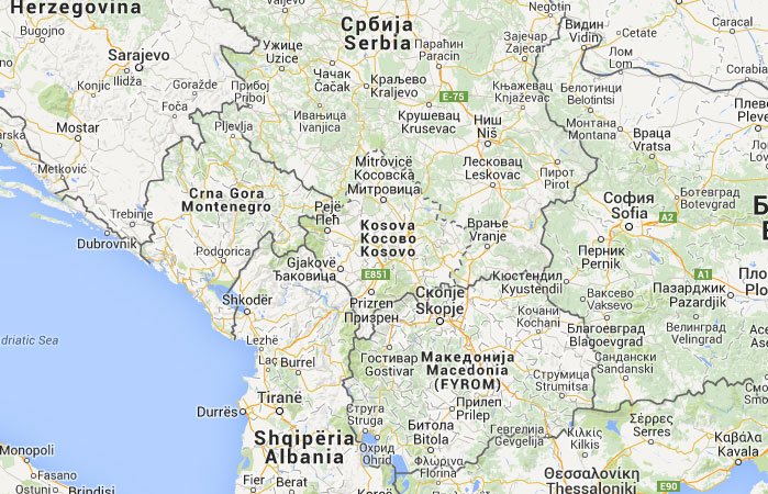 Mapa de Kosovo
