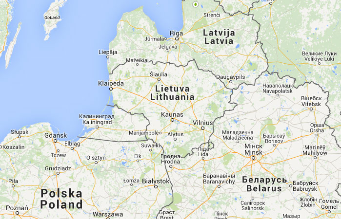 Mapa de Lituania