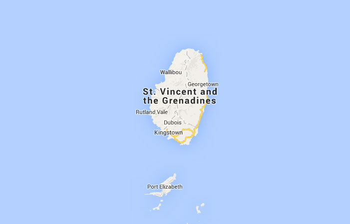 Mapa de San Vicente y las Granadinas