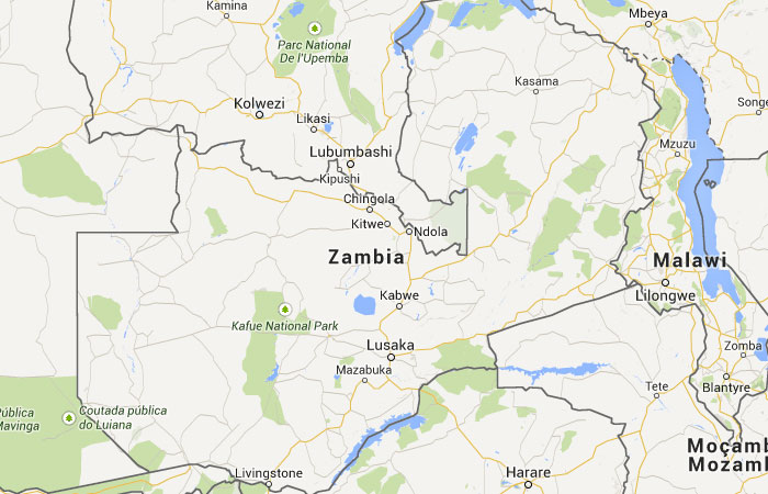 Mapa de Zambia