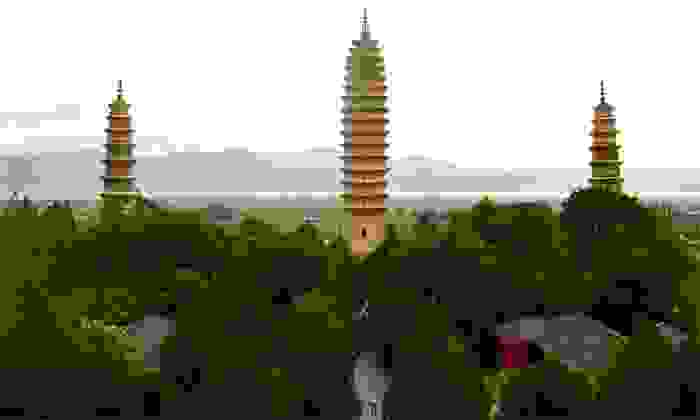 Las tres pagodas del templo de  Chongsheng, del reino de Dali