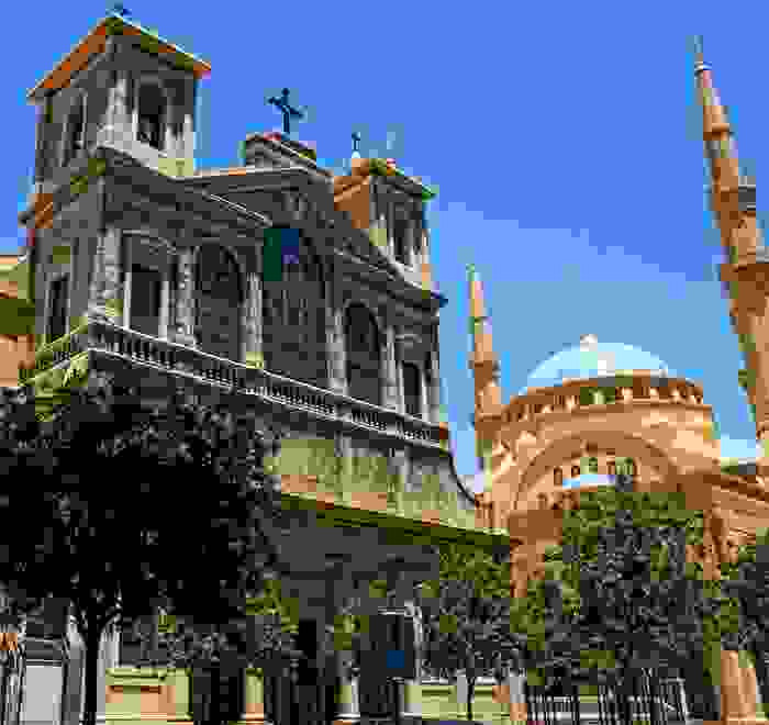 Catedral de Saint George Maronite y Mezquita de  Mohammad Al-Amin