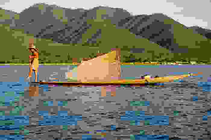 Pescador tradicional del lago Inle